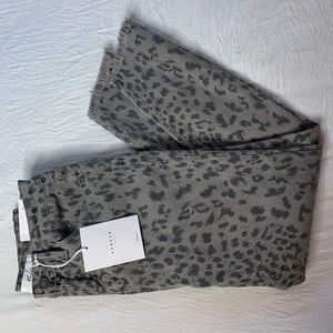 KANCAN Leopard Mid-Rise Ankle Skinny Stretch Jean